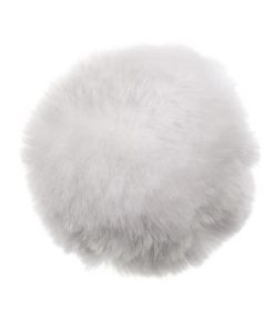 Fake fur pompon i hvid - 8 cm