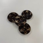 2-huls knap i kokos m/ stjerne, 22 mm
