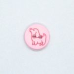 2-huls børneknap i rosa, 15 mm