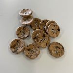 2-huls knap i "kork", 18 mm