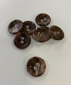 2-huls knap i mørk "kork",