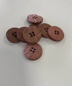 4-huls knap i kokos fv. terracotta, 20 mm