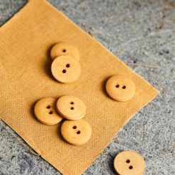 Curb Cotton Button fv. dry mustard - 18 mm