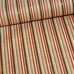 Fast bomuld med striber og små guld stjerner