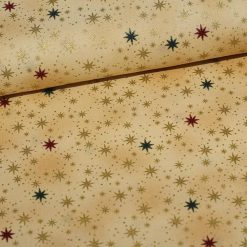 Fast bomuld med stjerner på gylden bund