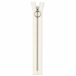 YKK 4mm alu fast m/ring råhvid