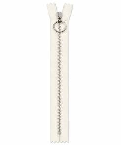 YKK 4mm alu fast m/ring råhvid