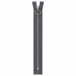 YKK 4mm alu fast m/ring m.grå