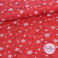 Windham Fabrics : Red Snow Storm : fast bomuld