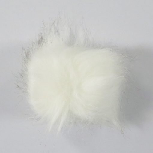 Pompon i akryl, 12 cm fv. hvid