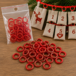 Røde plastik ringe 24 stk. til julekalender