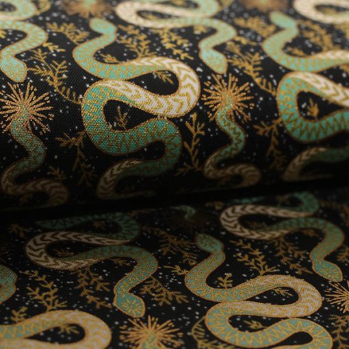 Cotton & Steel, Phantasmagorian - Snake Eyes Metallic Fabric - Image 2