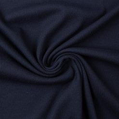 Drop needle rib-jersey i mørkeblå fv. 599
