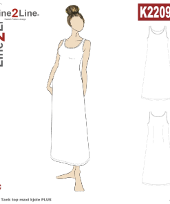 Line2Line, Tank top maxi kjole PLUS (k2209+)
