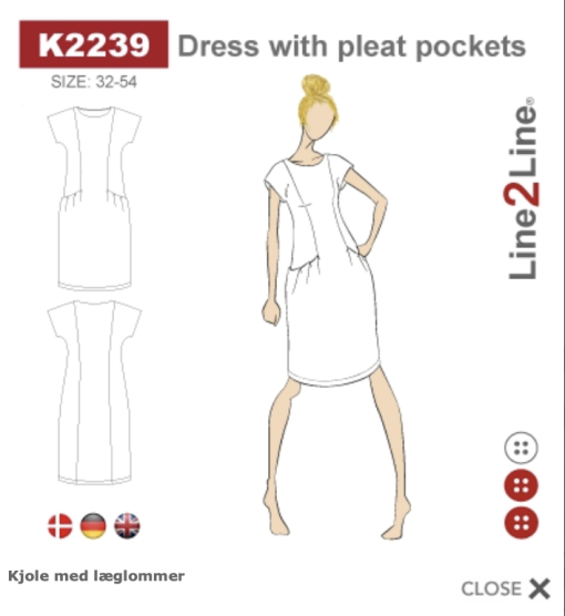 Line2Line, Kjole med læglommer (k2239)