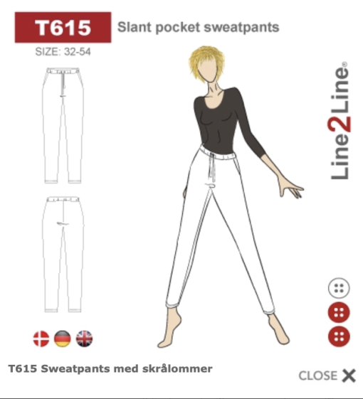 Line2Line | Sweatpants med skrålommer T615