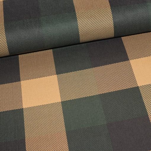 Kokka (kokka-fabric) : Babyfløjl med tern i grønne/beige nuancer