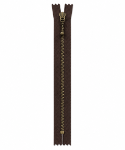 YKK 6 mm antik mes. fast brun