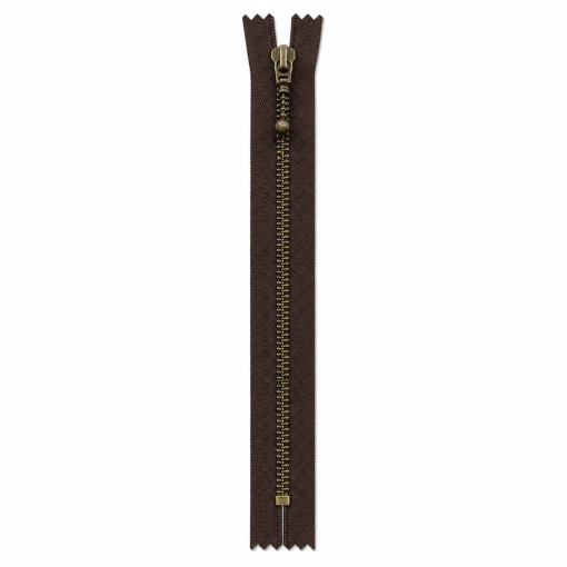 YKK 6 mm antik mes. fast brun