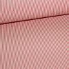 Bomuld/polyester med smal stribe i orangerød/hvid