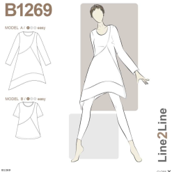 Line2Line | Asymmetrisk tunika med skrå skæringer til fast stof, b1269