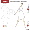 Line2Line| Taljeskåret kjole med bådhals, stræk, k266
