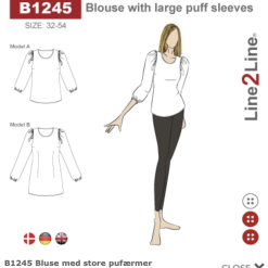 Line2Line | Bluse med store pufærmer, b1245