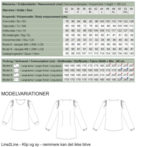 Line2Line | Bluse med store pufærmer, B1245