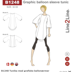 Line2Line | Tunika med grafiske ballonærmer, b1248