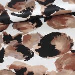Bomuldssatin med brunt print
