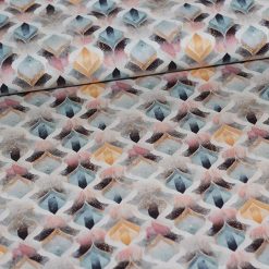 Bomuldssatin med pastel mønster