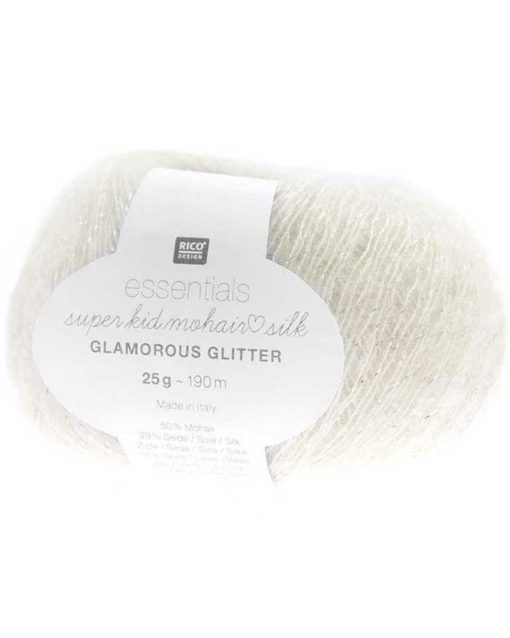 Rico Design | Essentials Super Kid Mohair Loves Silk Glamorous Glitter fv. cream 001