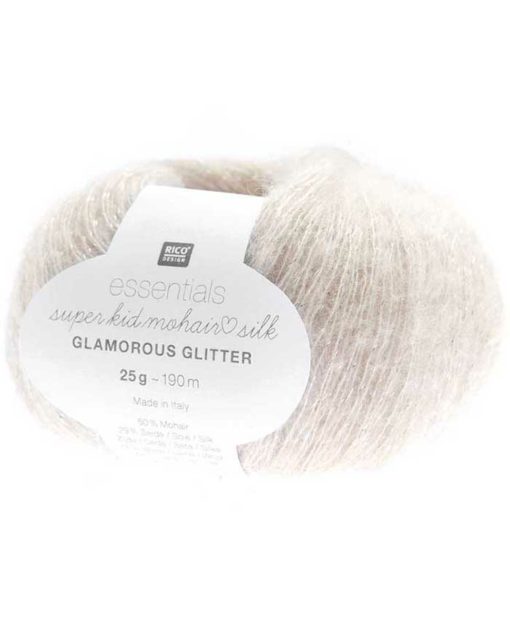 Rico Design | Essentials Super Kid Mohair Loves Silk Glamorous Glitter fv. ecru 002