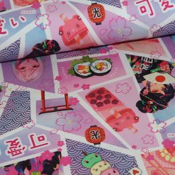 Bomuldsjersey med Manga i lyserød