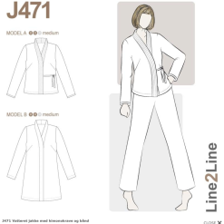 Line2Line | Vatteret jakke med kimonokrave og bånd J471