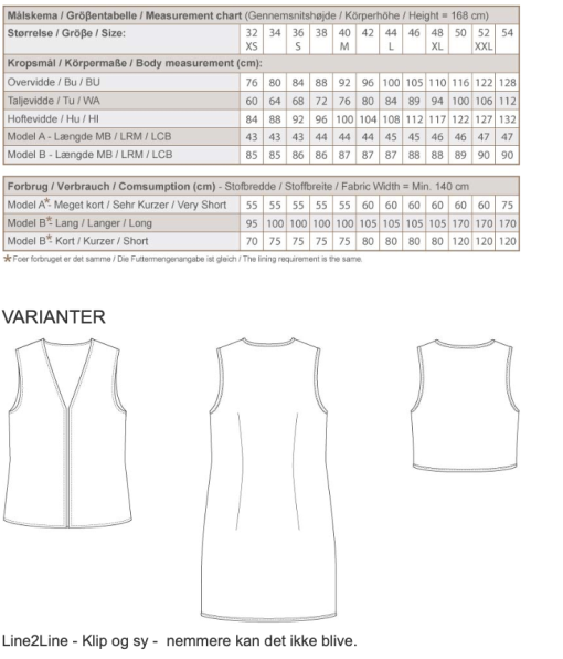 Line2Line | Vendbar bolero eller vest med kantbånd J472