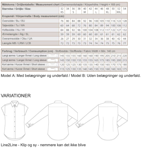 Line2Line | Klassisk figursyet skjorte med to kraver B1270