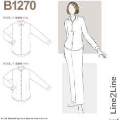 Line2Line | Klassisk figursyet skjorte med to kraver B1270