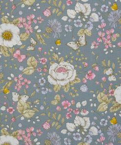 Kanvas med blomster og sommerfugle