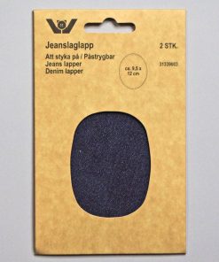 Lapper jeans oval mørk denim