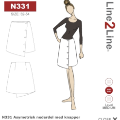 Line2Line | Asymetrisk nederdel med knapper, N331