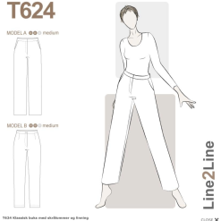 Line2Line | Klassisk buks med skrålommer og linning, t624