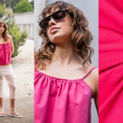 Fibre Mood | Bomuldspoplin stenvasket fv. fuchsia