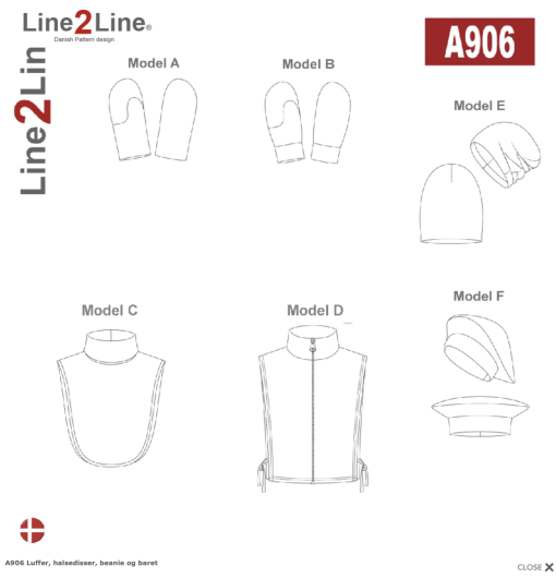 Line2Line | Luffer, halsedisser, beanie og baret A906