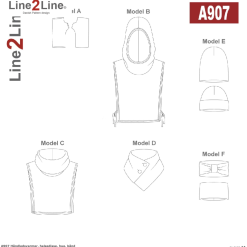 Line2Line | Håndledsvarmer, halsedisse, hue, bånd A907