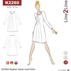 Line2Line | Raglan kjole med kiler K2260