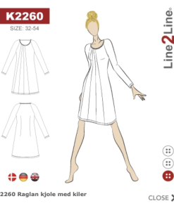 Line2Line | Raglan kjole med kiler K2260