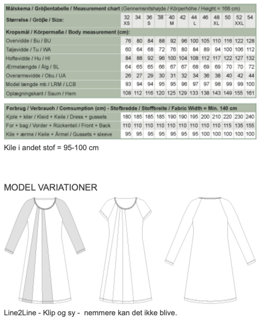 Line2Line | Raglan kjole med kiler K2260