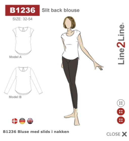 Line2Line | Bluse med slids i nakken B1236