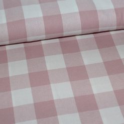 Garngefärbter, twillgewebter Flanell in Rosa/Weiß